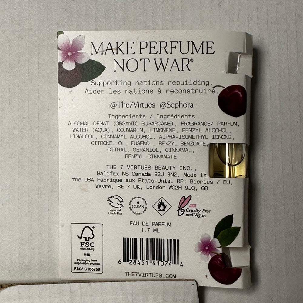 THE 7 VIRTUES - Cherry Ambition EDP | Manufacturer Sample (1.7 mL)