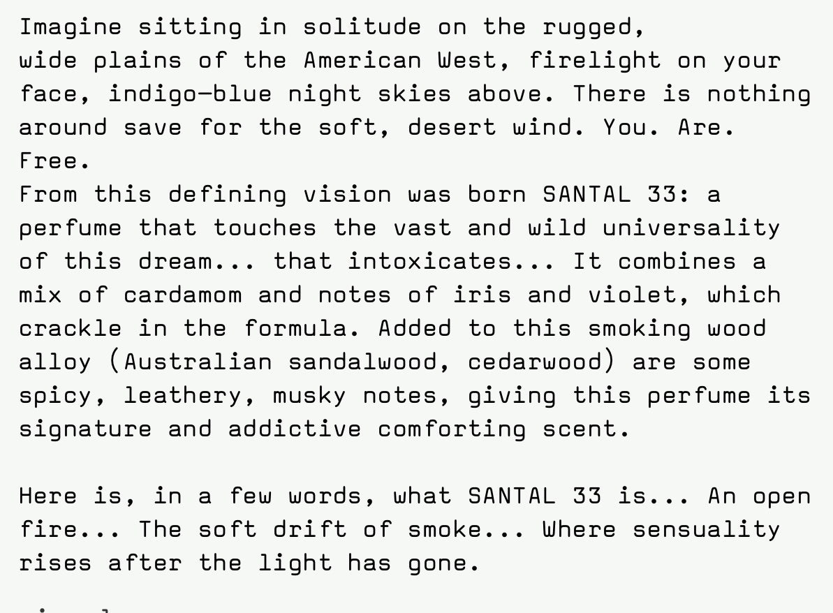 Le Labo - Santal 33 Description