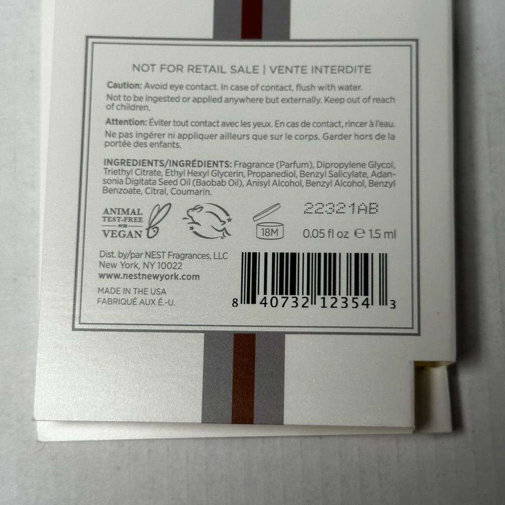 NEST FRAGRANCES - Balinese Coconut Perfume Oil (1.5 mL Manufacturer Sample)