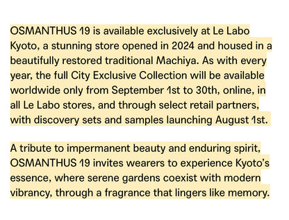 Le Labo - Osmanthus 19 Description 