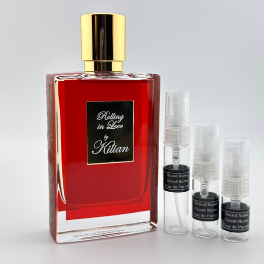 KILIAN Rolling in Love Eau de Parfum Sample – Your Choice of 2mL, 3mL, or 5mL Glass Atomizer