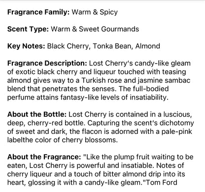 TOM FORD Lost Cherry Perfume Sample – Your Choice of Size