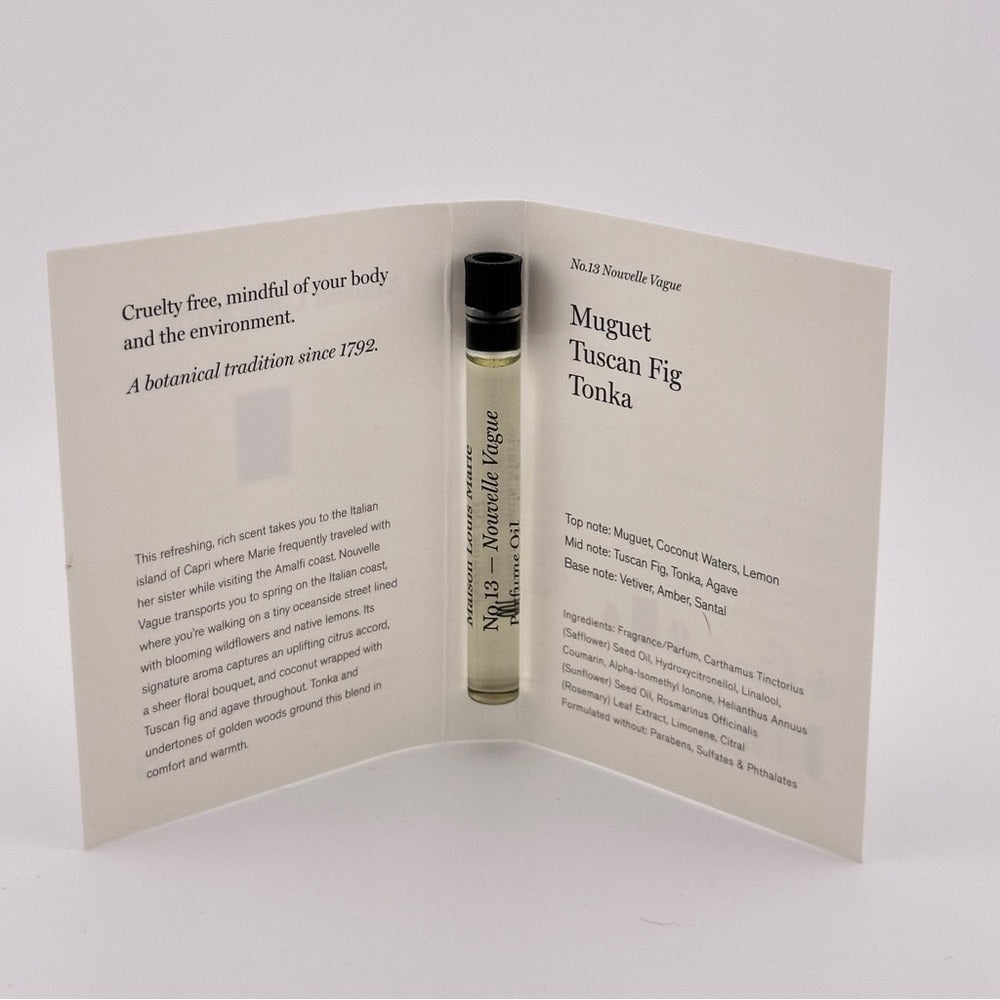 MAISON LOUIS MARIE - No 13 Nouvelle Vague Perfume Oil (1.5 mL Manufacturer Sample)