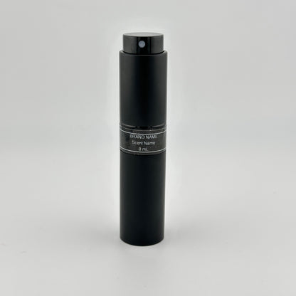 8 mL perfume sample spray atomizer with label