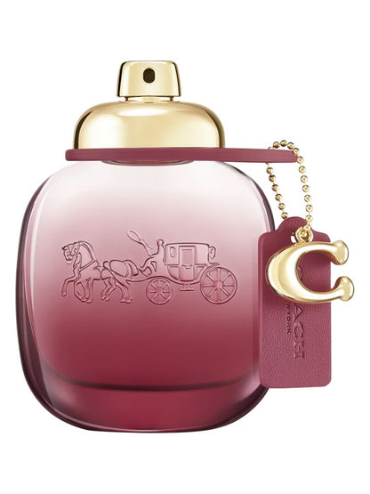 Coach Wild Rose Eau de Parfum bottle, floral fruity women's fragrance with red currant and rose
