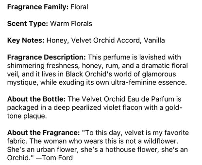 TOM FORD Velvet Orchid EDP Perfume Sample – Your Choice of Size