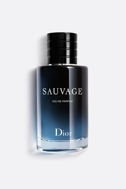 Dior Sauvage perfume bottle on a white background