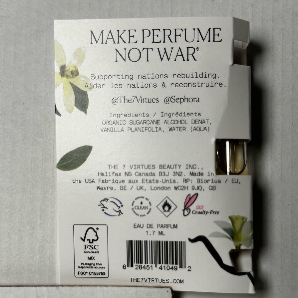 THE 7 VIRTUES - Vanilla Woods EDP | Manufacturer Sample (1.7 mL)