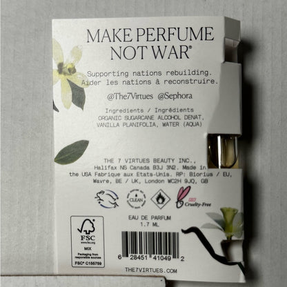 THE 7 VIRTUES - Vanilla Woods EDP | Manufacturer Sample (1.7 mL)
