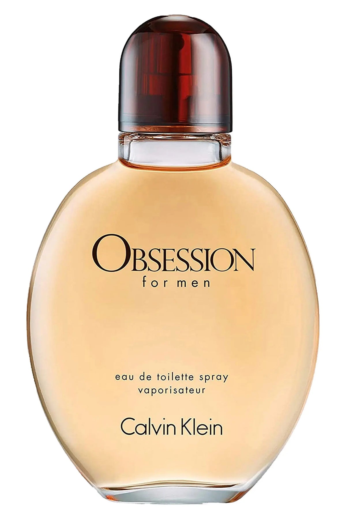 Calvin Klein Obsession for Men EDT cologne bottle, classic amber woody fragrance with warm spices