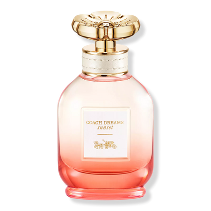 Coach Dreams Sunset EDP perfume bottle, women's floral gourmand fragrance with pear and vanilla