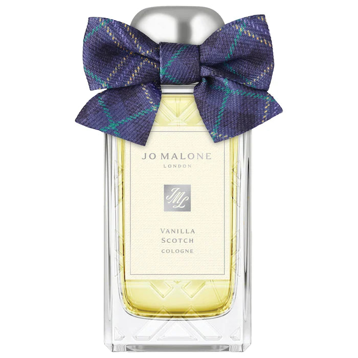 Jo Malone London Vanilla Scotch Cologne 2026 limited-edition perfume bottle, a warm amber vanilla fragrance.