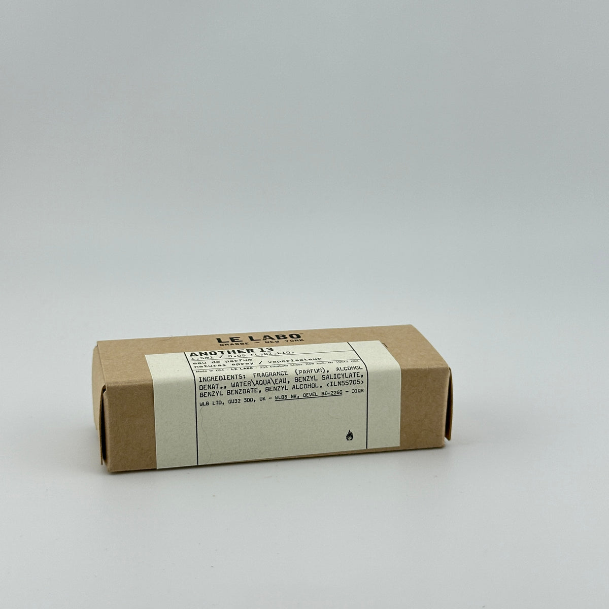 Back of LE LABO Another 13 EDP 2 mL manufacturer sample showing original product labeling.