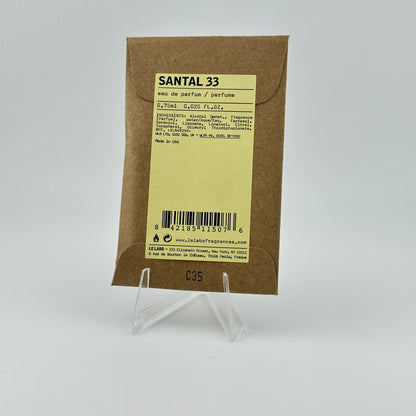 LE LABO Santal 33 EDP 0.75 mL manufacturer sample in original branded packaging.