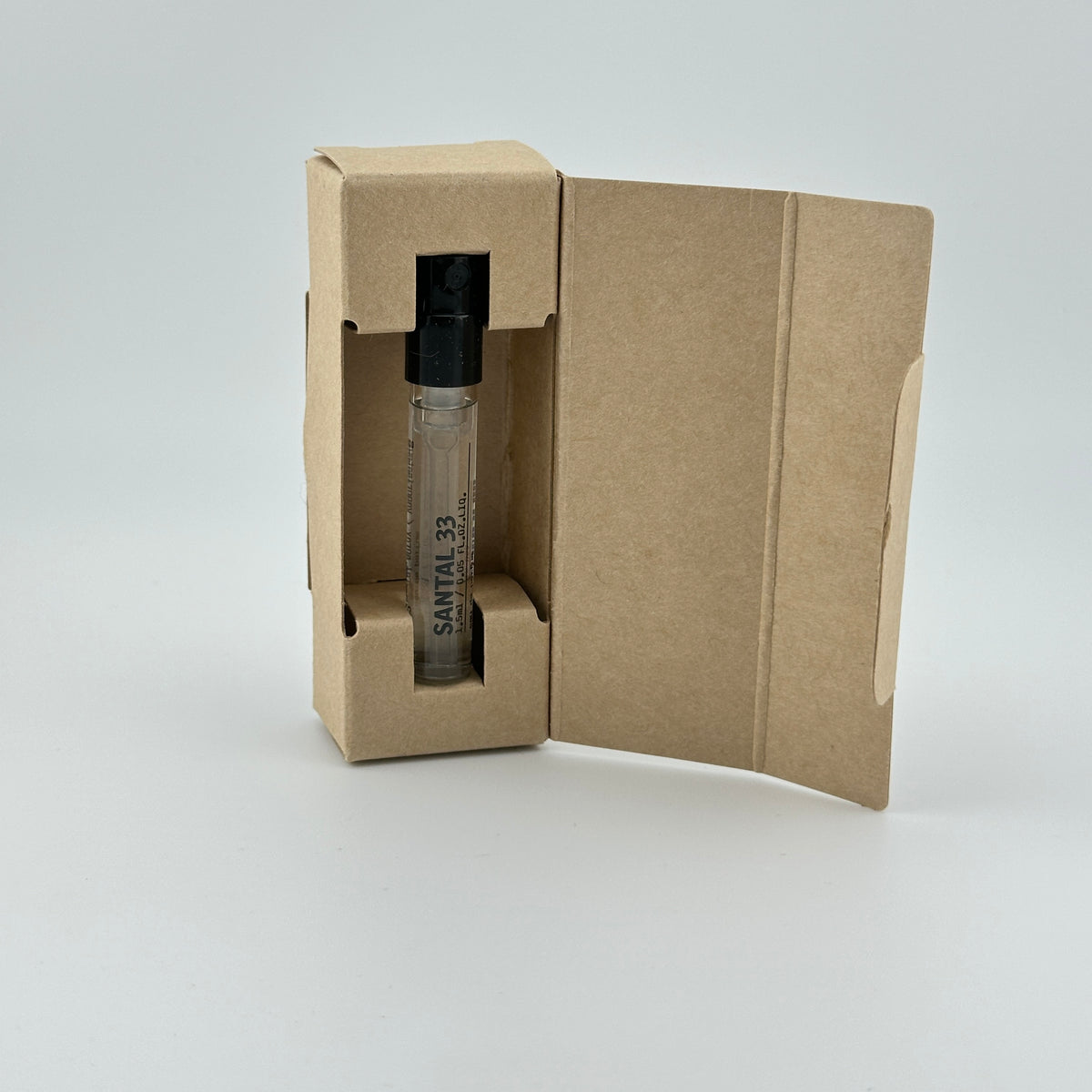 LE LABO Santal 33 Eau de Parfum 2 mL sample vial displayed with original manufacturer packaging.