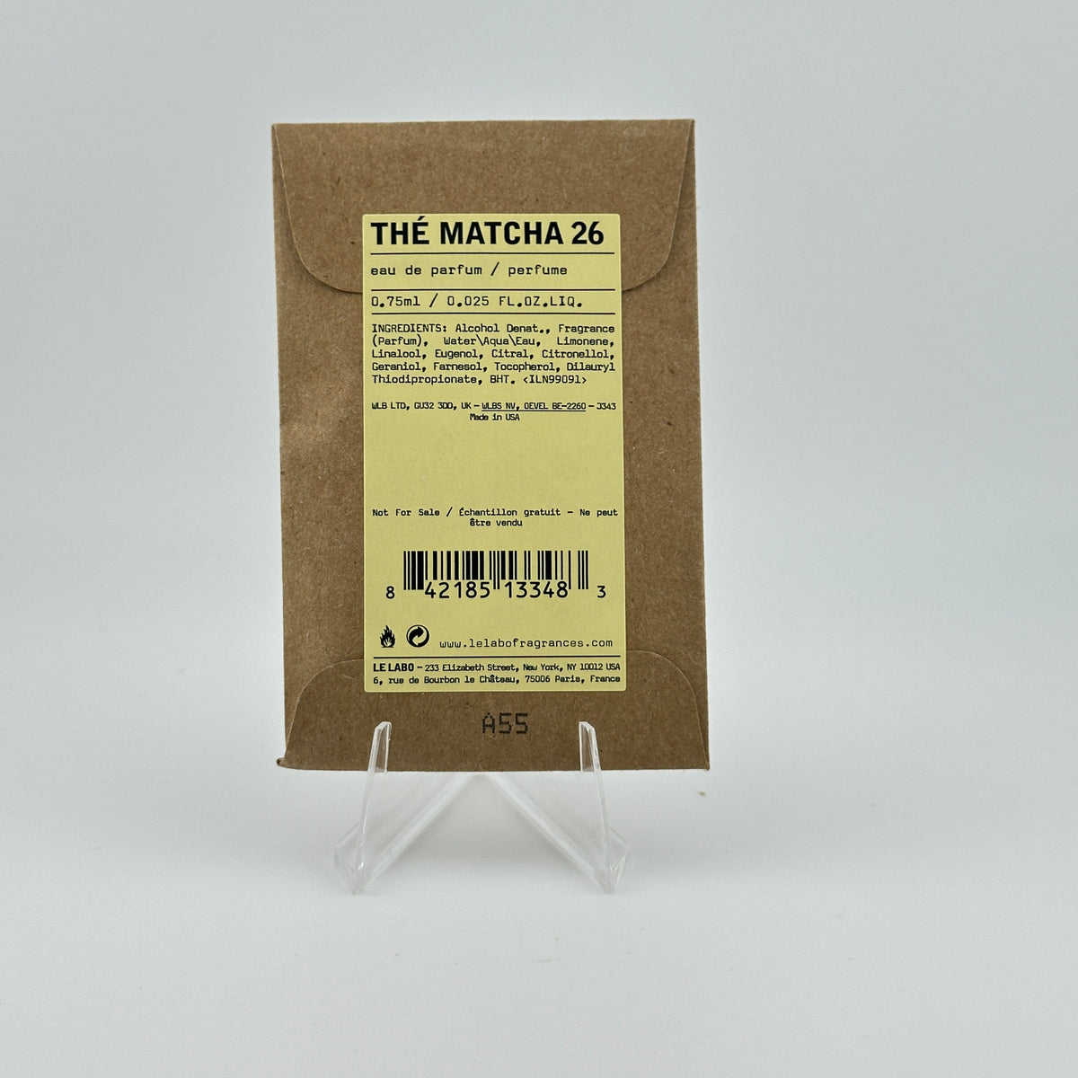 LE LABO Thé Matcha 26 EDP 0.75 mL manufacturer sample in original branded packaging.