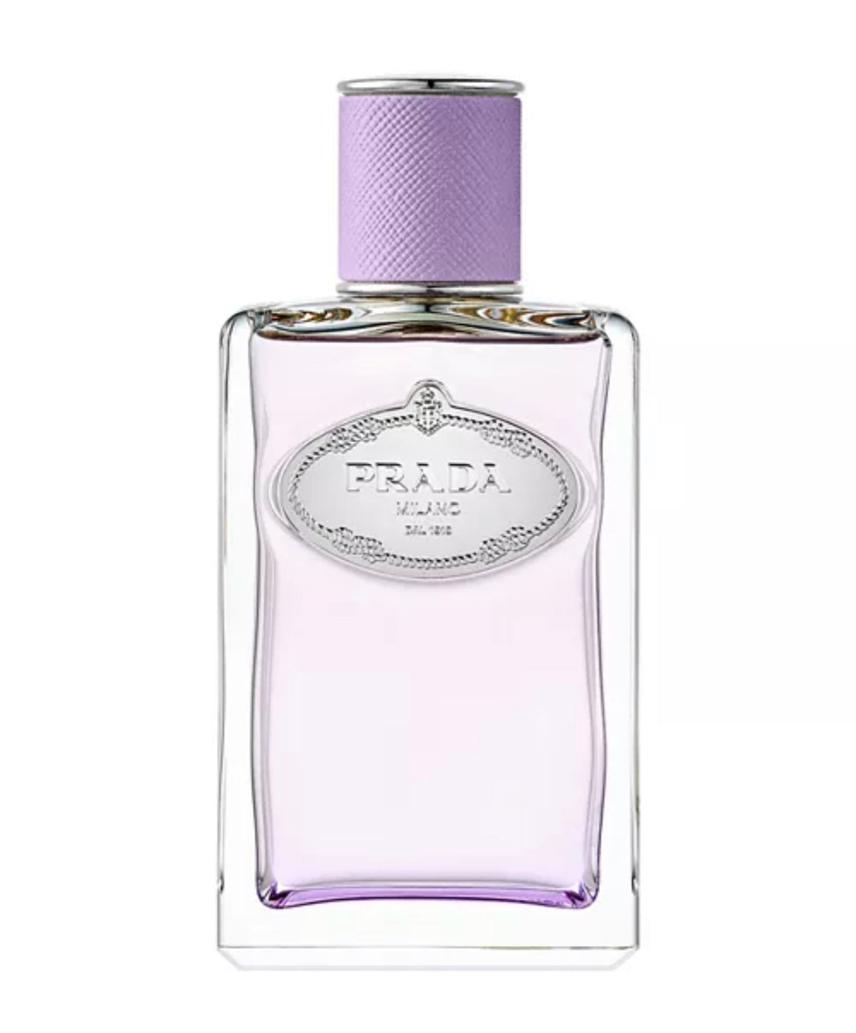 Prada Infusion de Figue EDP perfume bottle with purple cap, unisex woody green fig fragrance